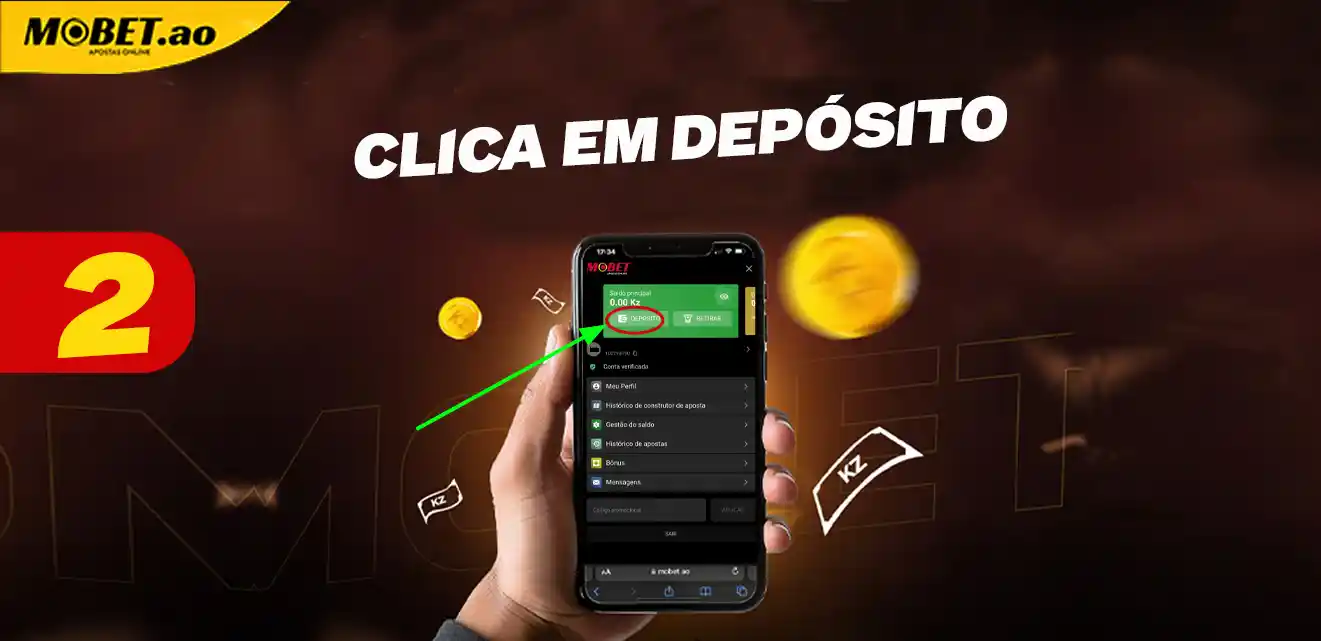 Mobet Angola - Passos para depositar